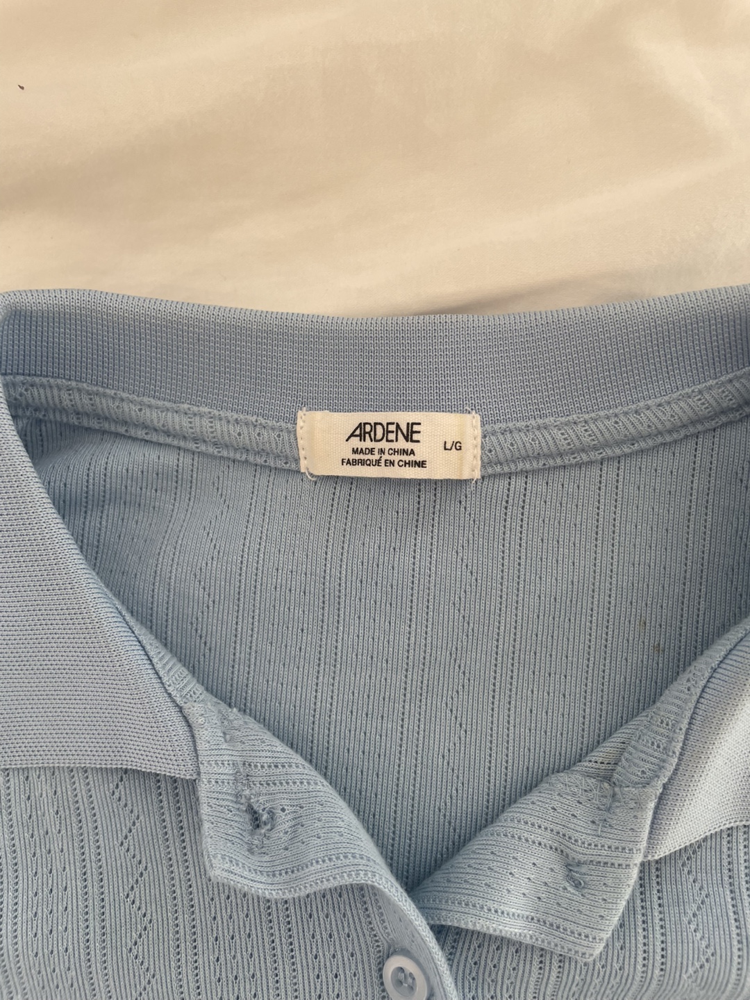 ardene cropped blue polo shirt - photo 2