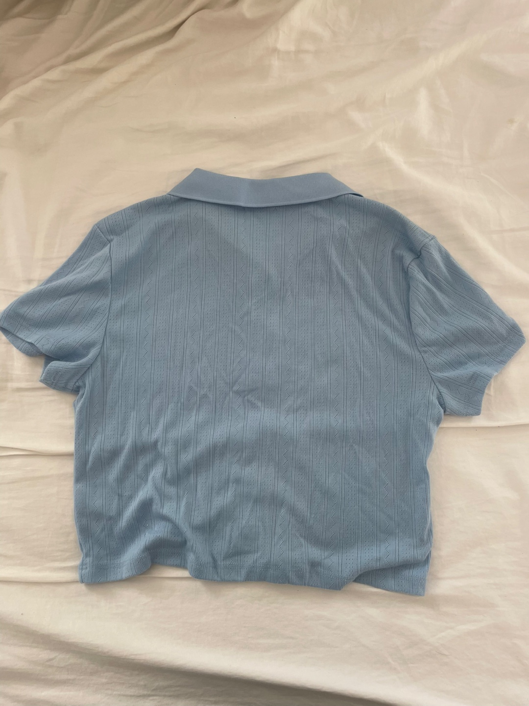 ardene cropped blue polo shirt - photo 3