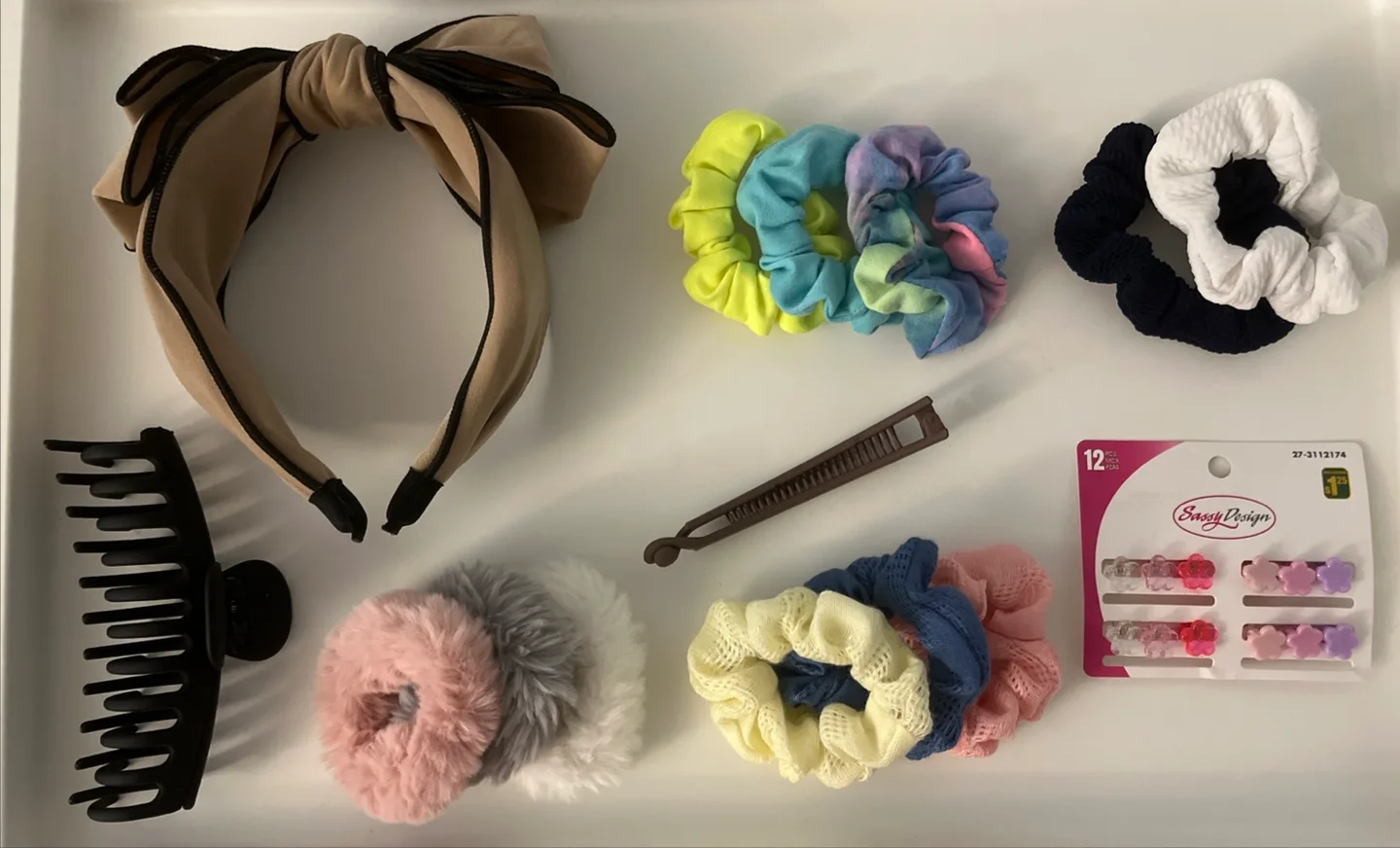 Hair Accessories Bundle: Scrunchies, Clips, Headband thumbnail