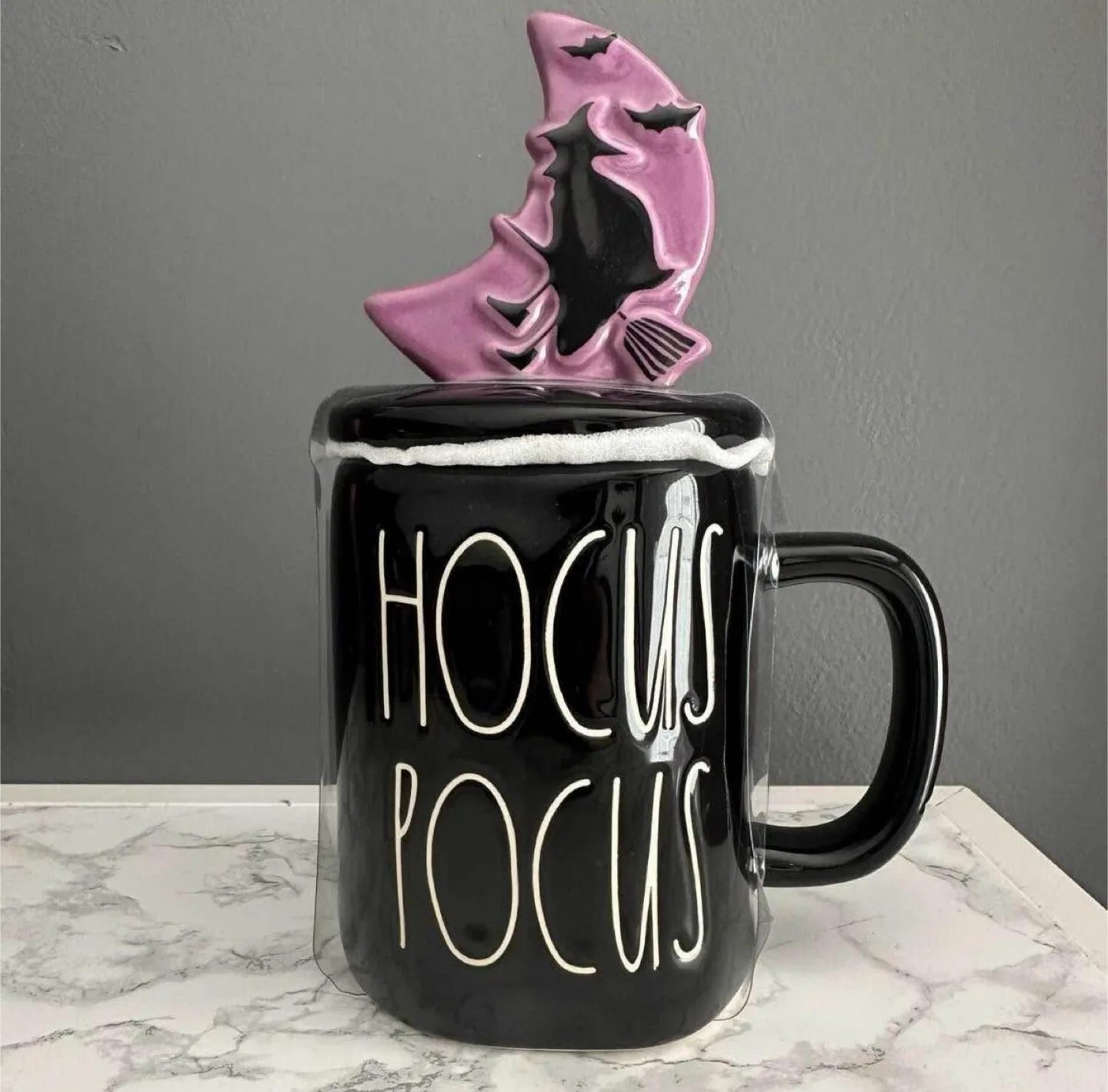 NEW Disney Hocus Pocus Rae Dunn Mug Flying Witch Topper thumbnail