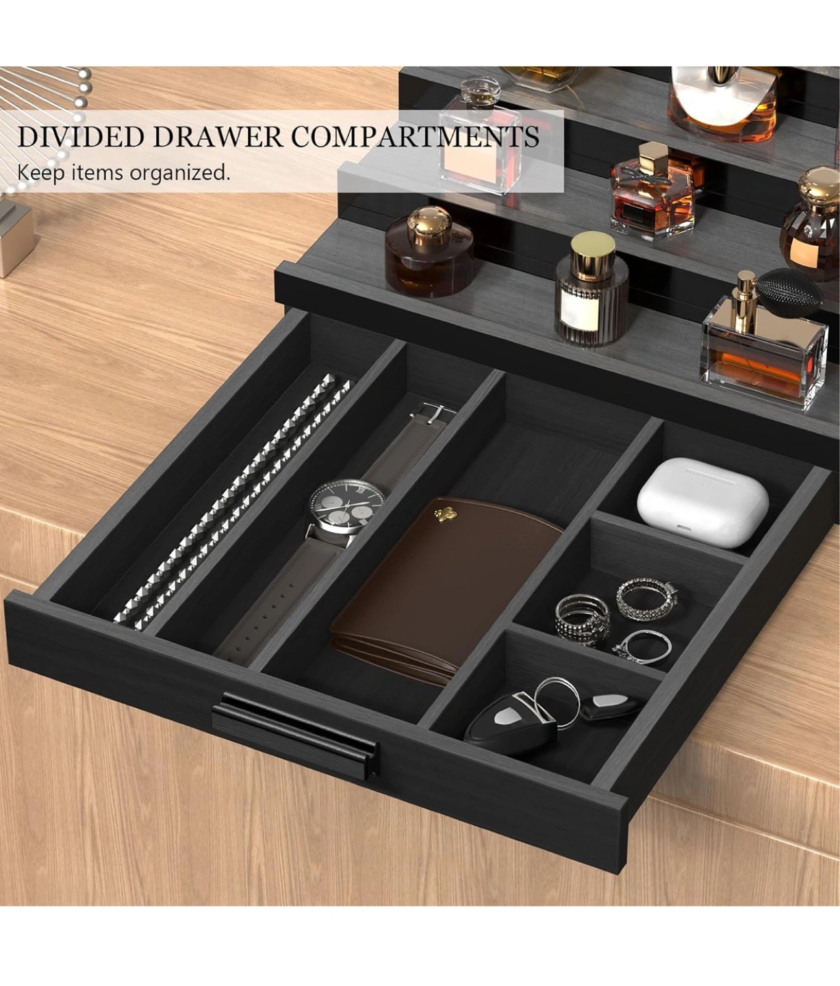 Cologne and jewellery organaizer