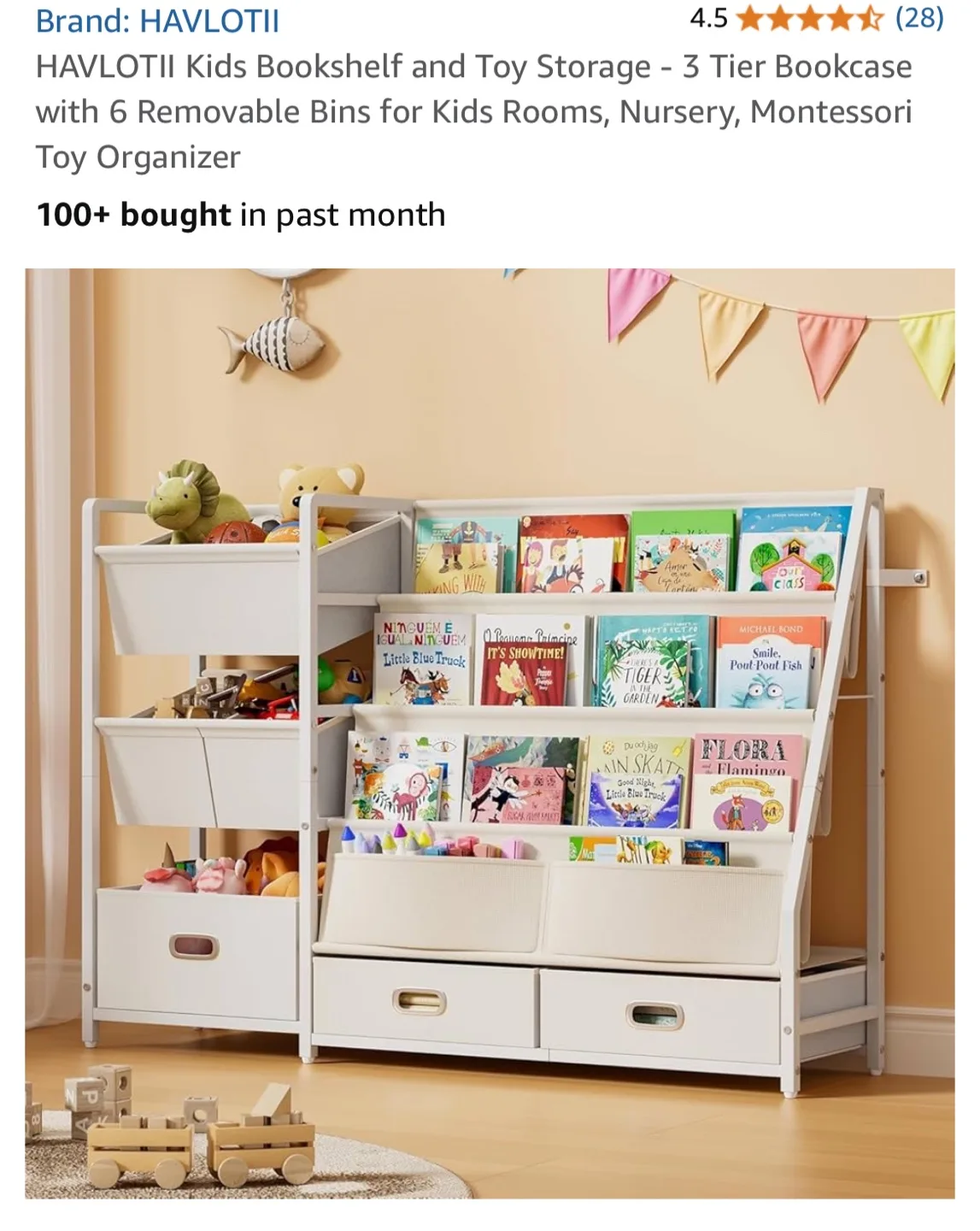 HAVLOTII Kids Bookshelf & Toy Storage thumbnail