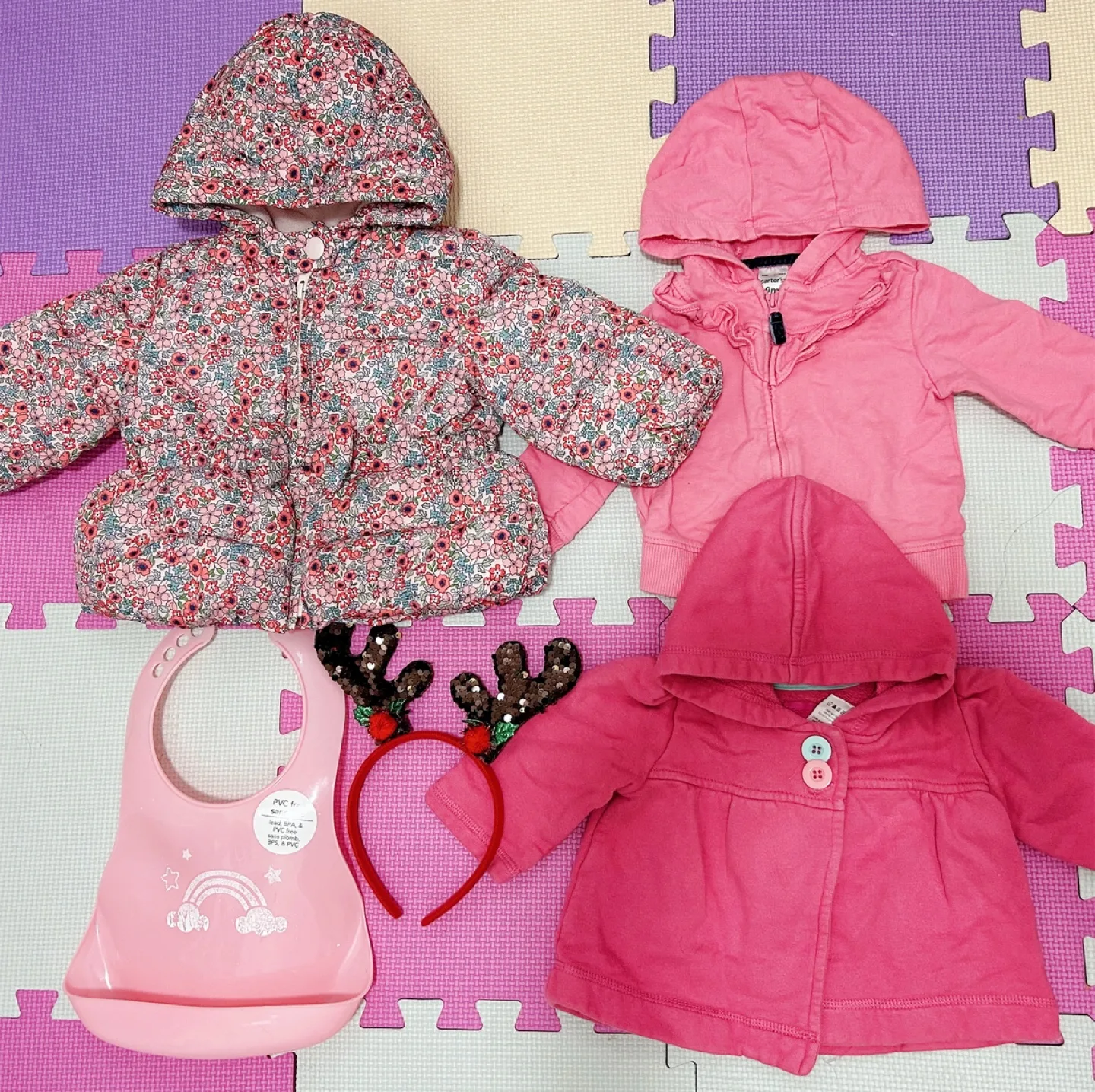 JACKETS BUNDLE 6-12months (PUFFER & 2 PINK JACKETS) thumbnail