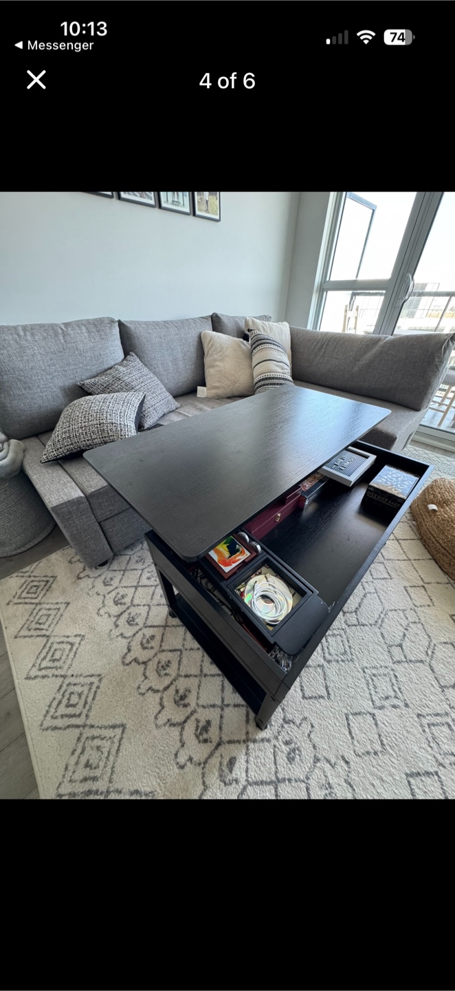 Black Lift Top Coffee Table