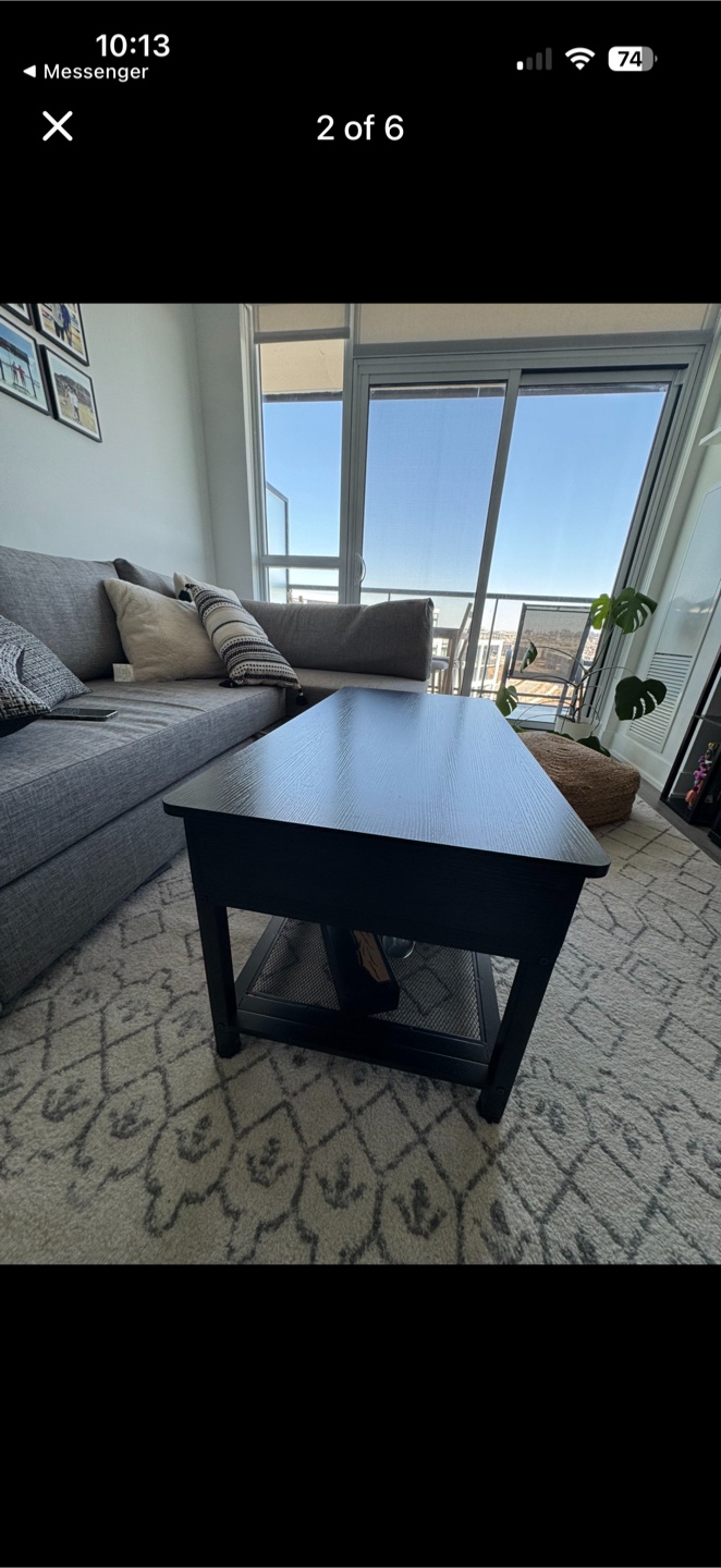 Black Lift Top Coffee Table - photo 4
