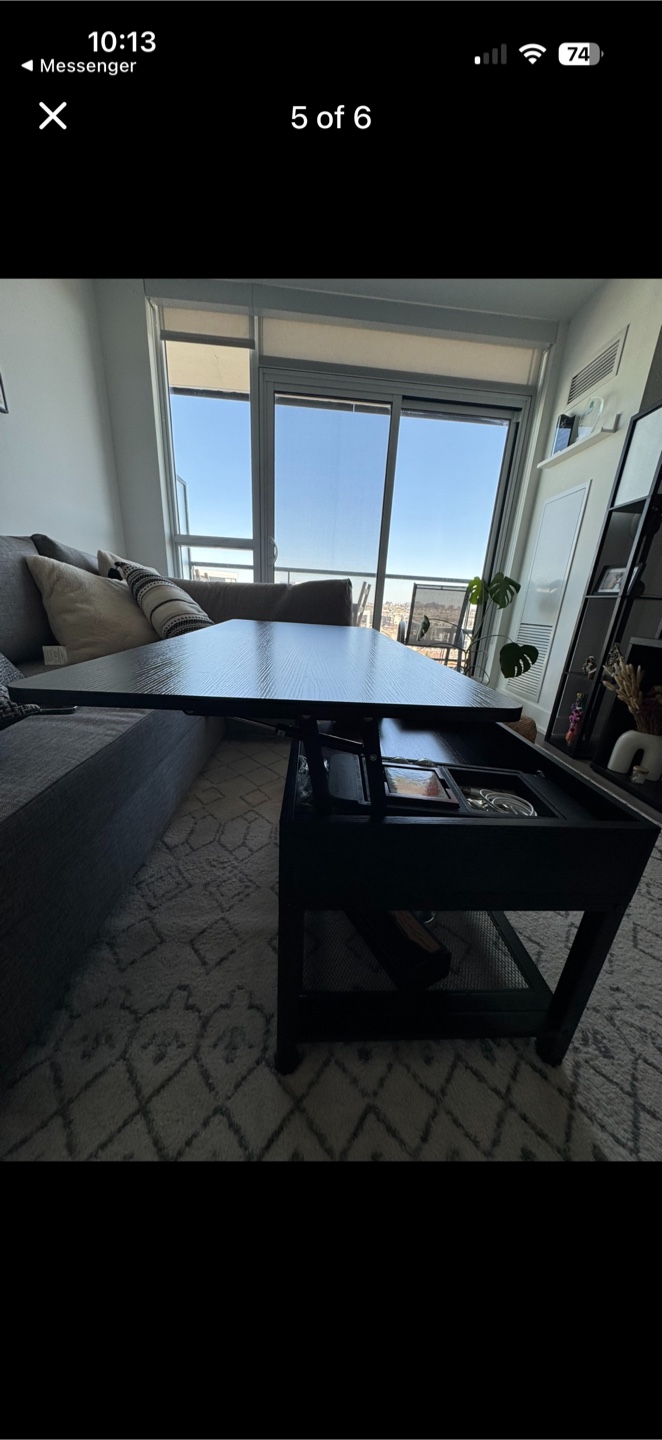 Black Lift Top Coffee Table - photo 2