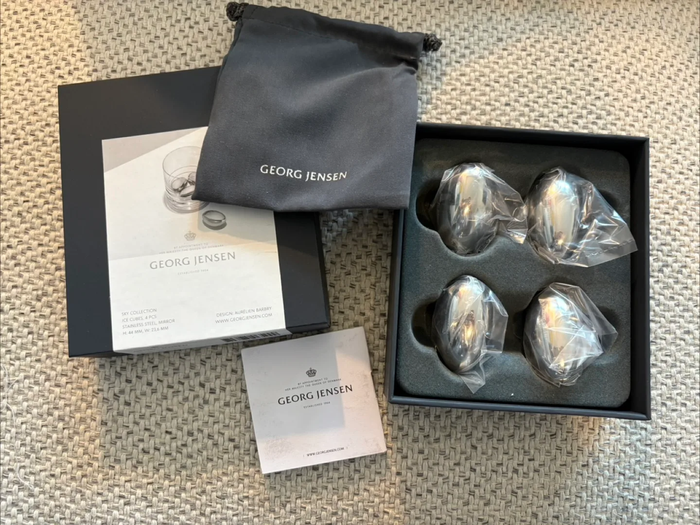 NEW IN BOX - Georg Jensen Sky Ice Cubes - Set of 4 thumbnail
