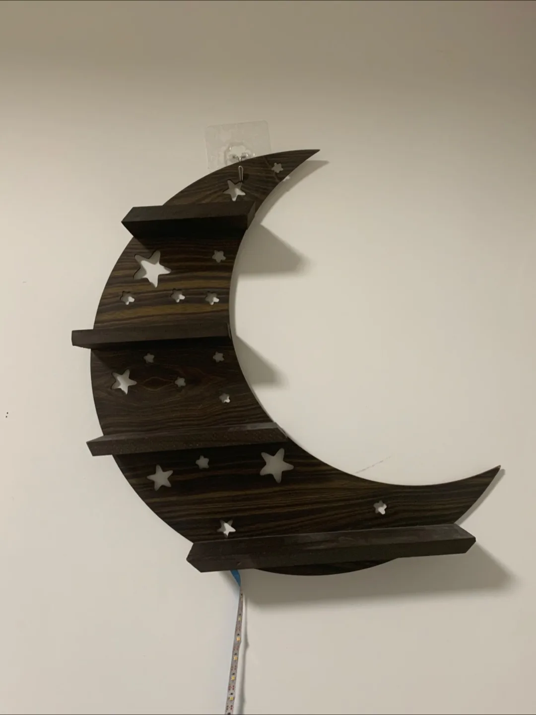‼️MOVING SALE‼️Crescent Moon Shelf with Light-up Stars image indicator(5)