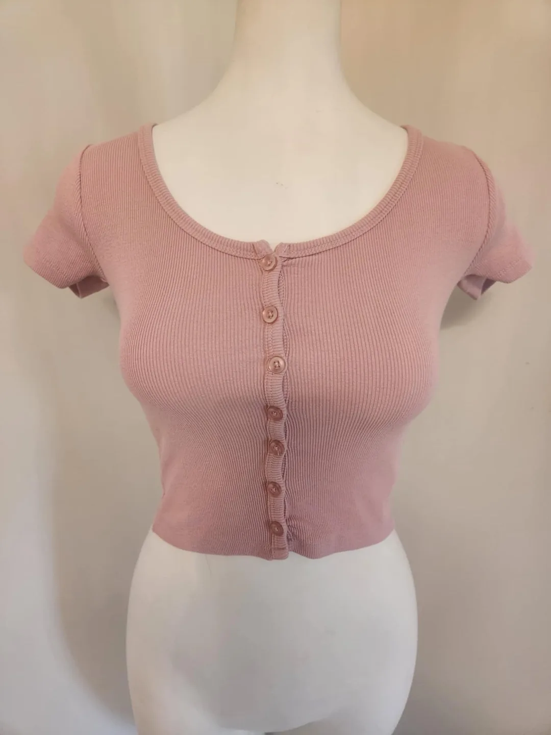 Streetwear Society Pink Button-Up Top (XS) thumbnail