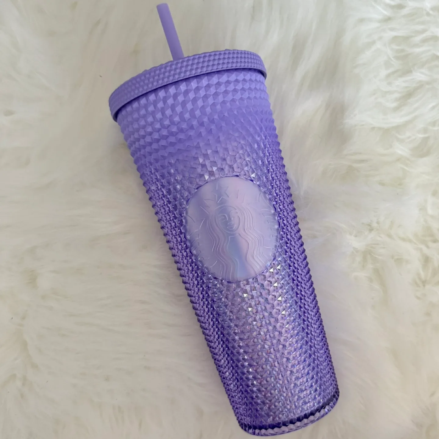 New Starbucks Purple Ombré Iridescent Studded Tumbler 24oz Venti thumbnail