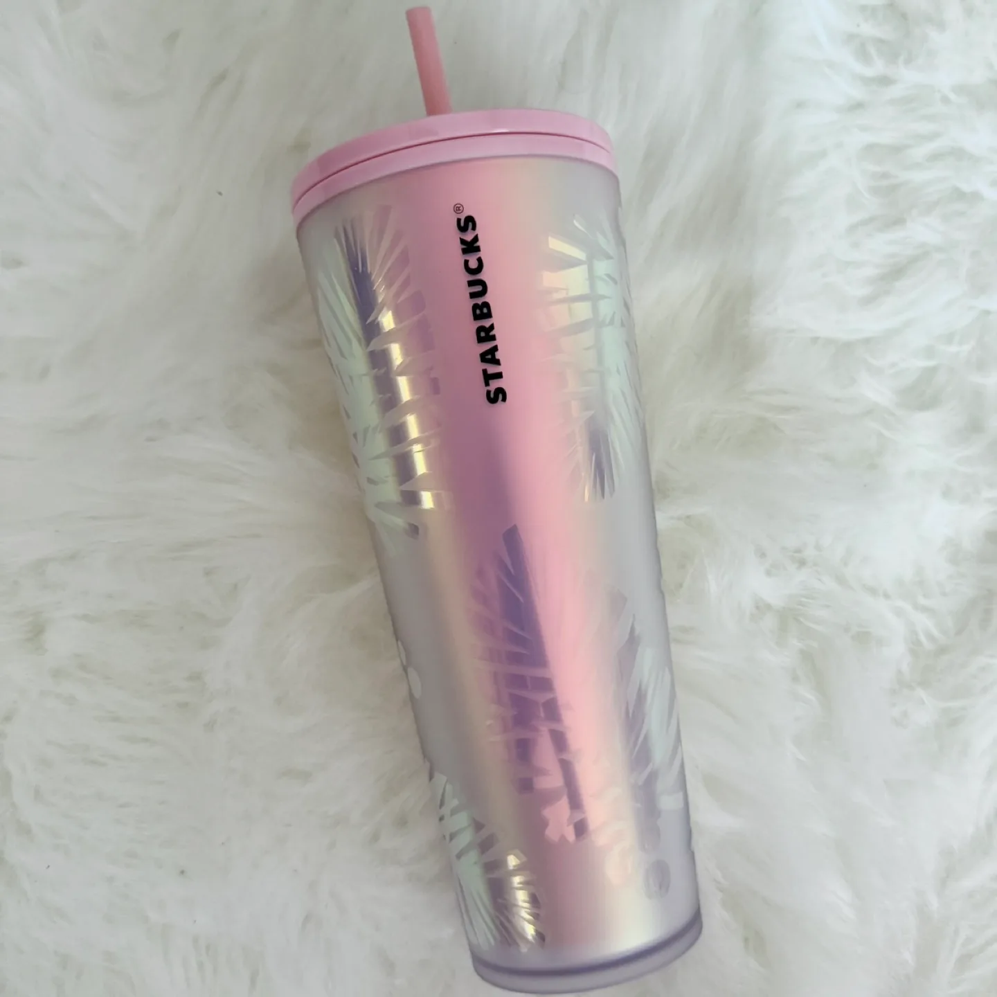 Starbucks 2019 Pinecone Soft Touch Venti, 24 oz Tumbler Pink thumbnail