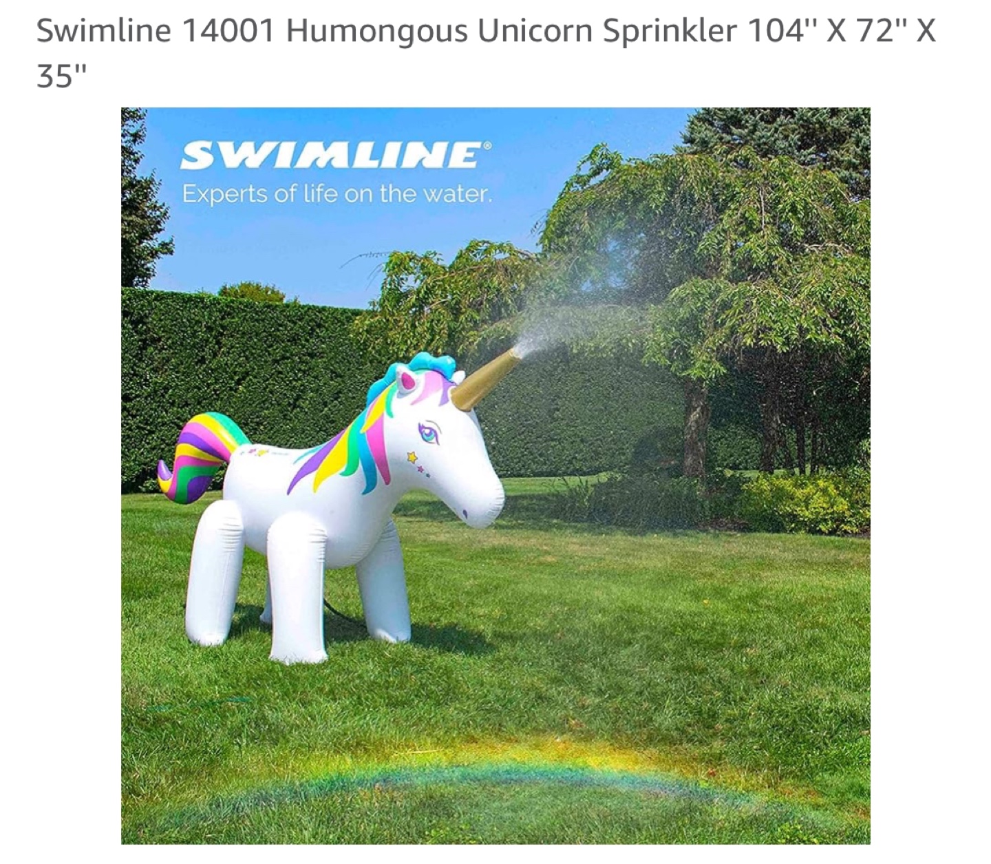 Swimline Humongous Unicorn Sprinkler - Like New! - photo 3