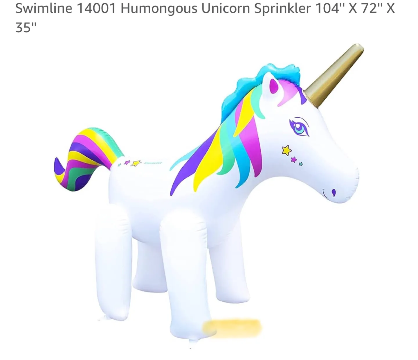 Swimline Humongous Unicorn Sprinkler - Like New! thumbnail