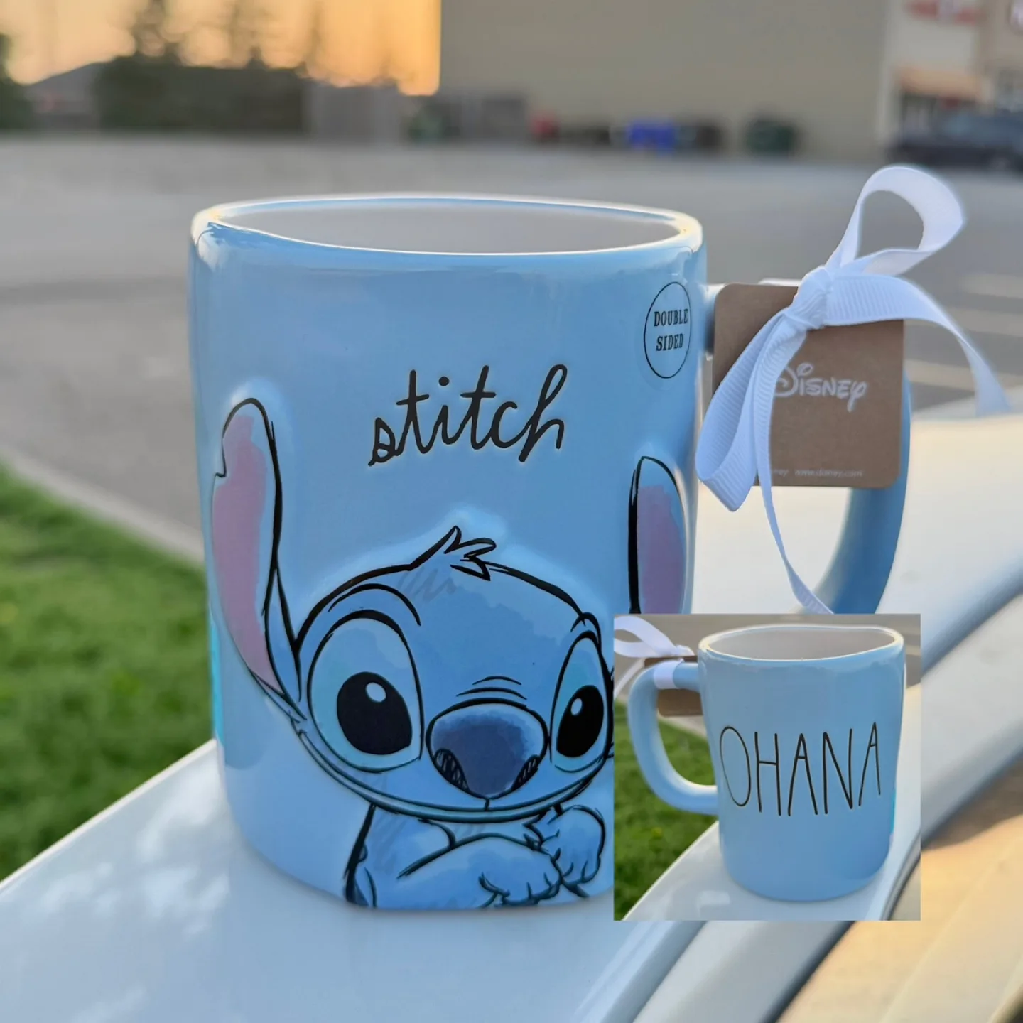 New Stitch “Ohana” Disney X Rae Dunn Mug, Double Sided thumbnail