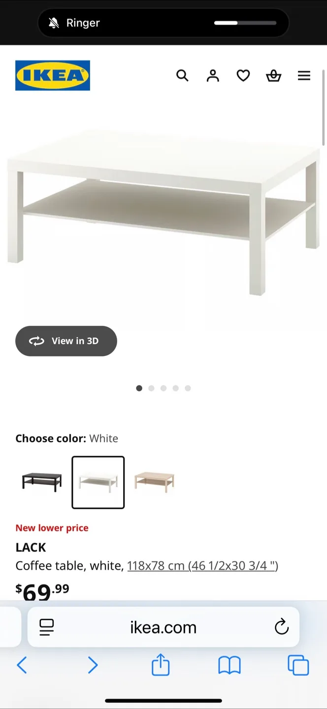 IKEA LACK Coffee Table - White image indicator(4)
