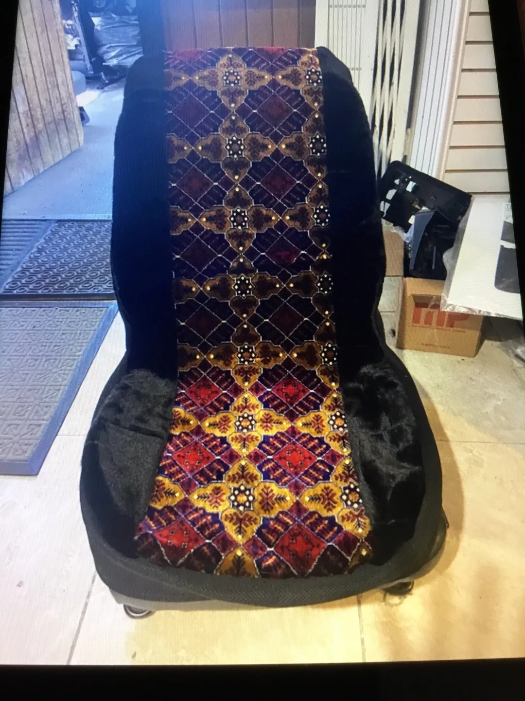 Patterned Car Seat Cover - Black thumbnail