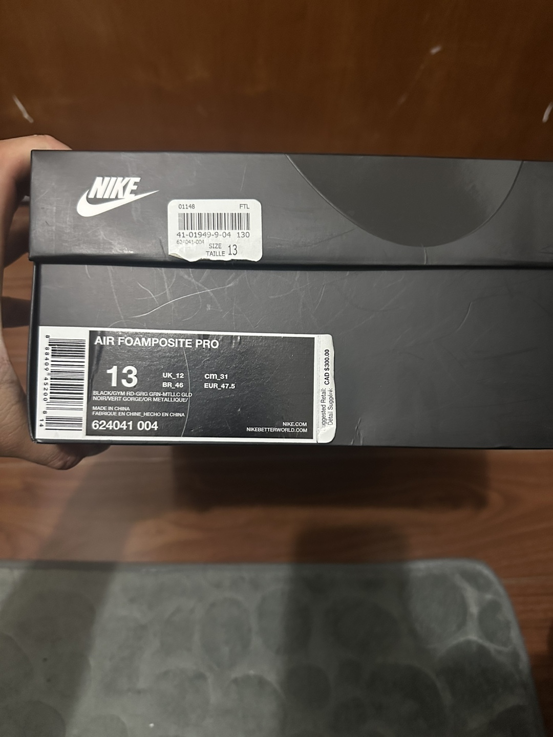 Nike Air Foamposite Pro Black/Gum Size 13 - photo 2