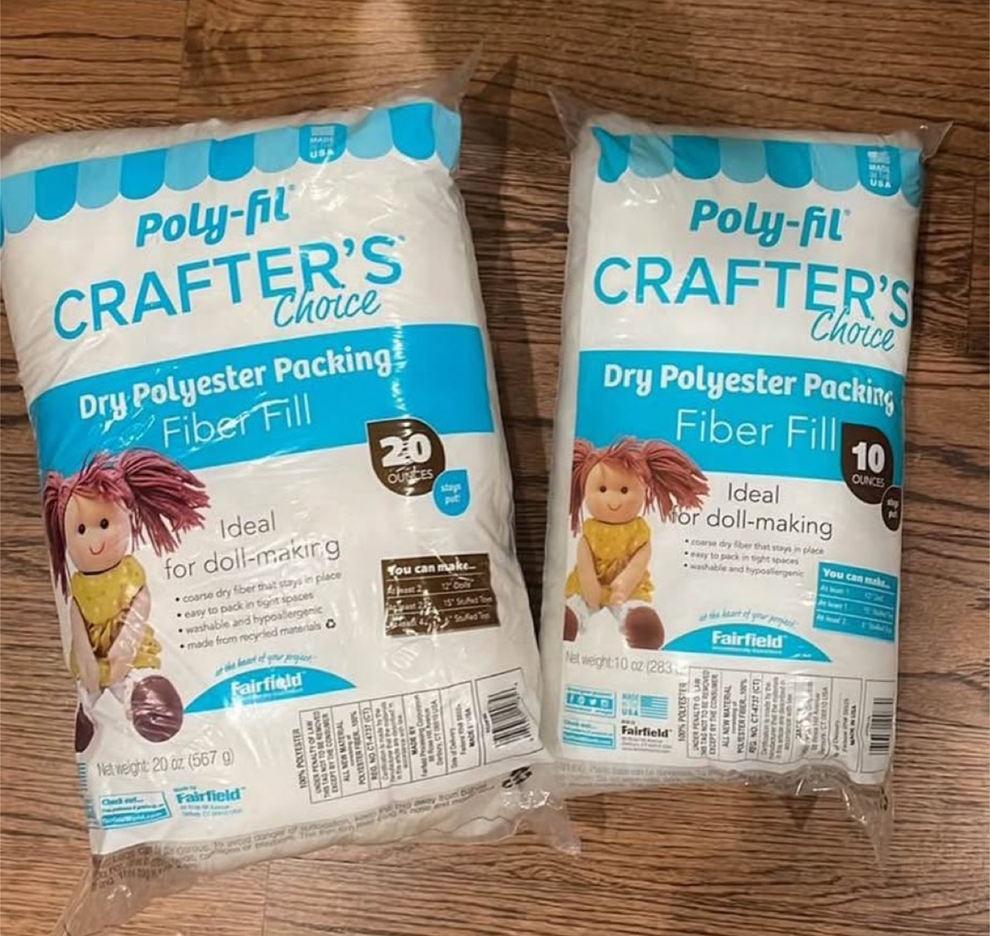 Poly-fil Crafter's Choice Dry Polyester Fiber Fill (20oz & 10oz)