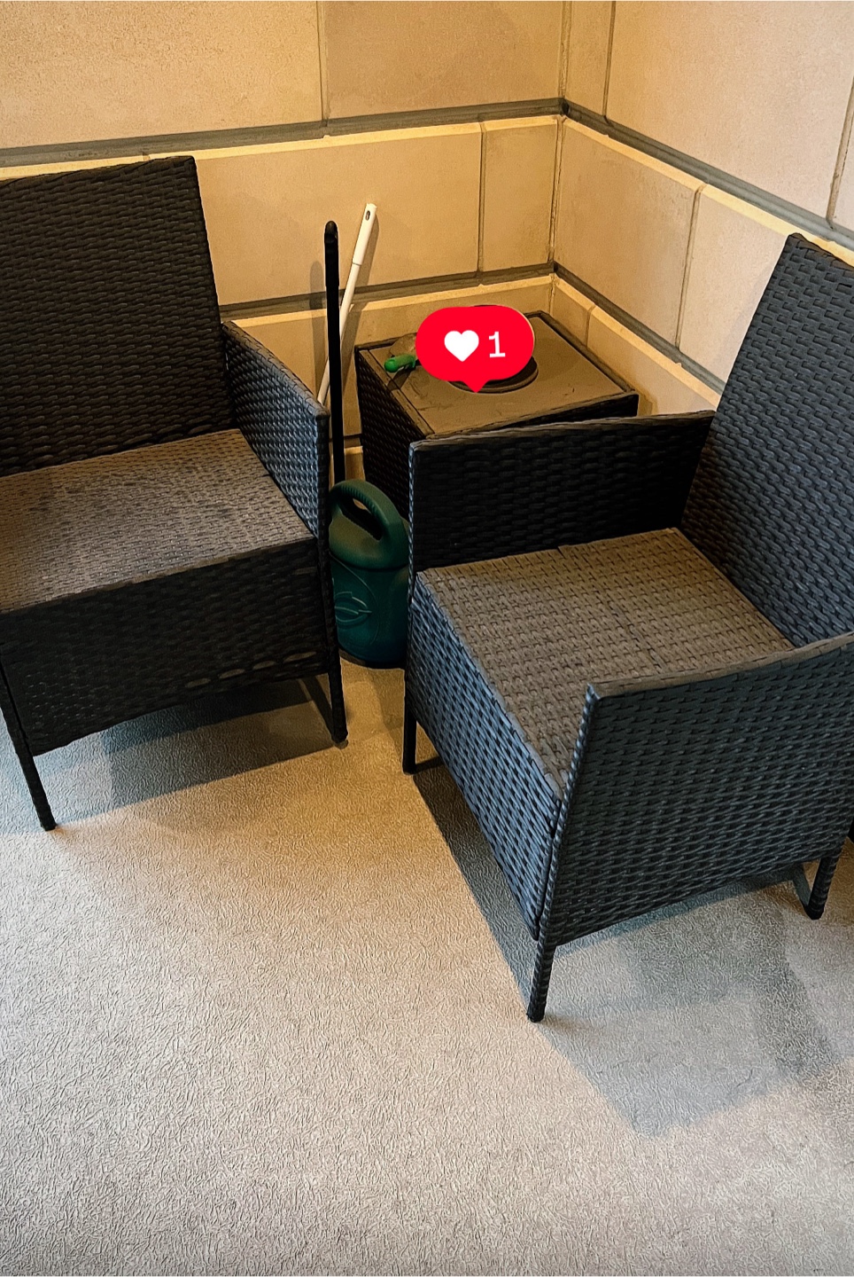 Wicker Patio Chairs & Table Set