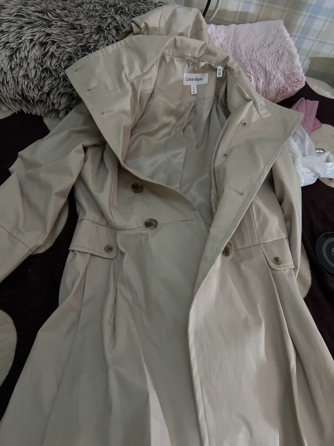 Calvin Klein Beige Trench Coat - Size S