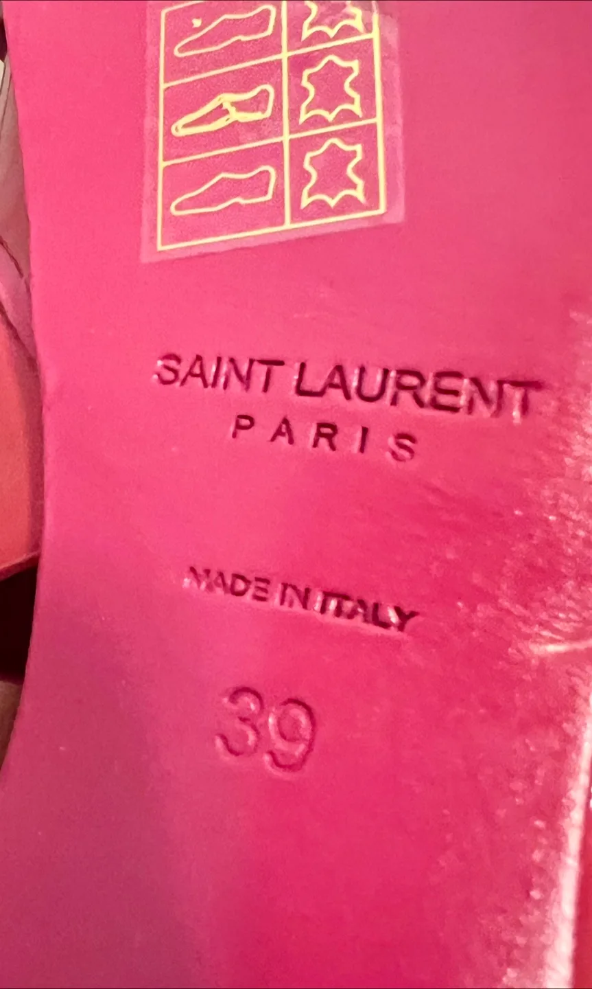 Saint Laurent Pink Tribute Platform Heels Size 39 image indicator(6)