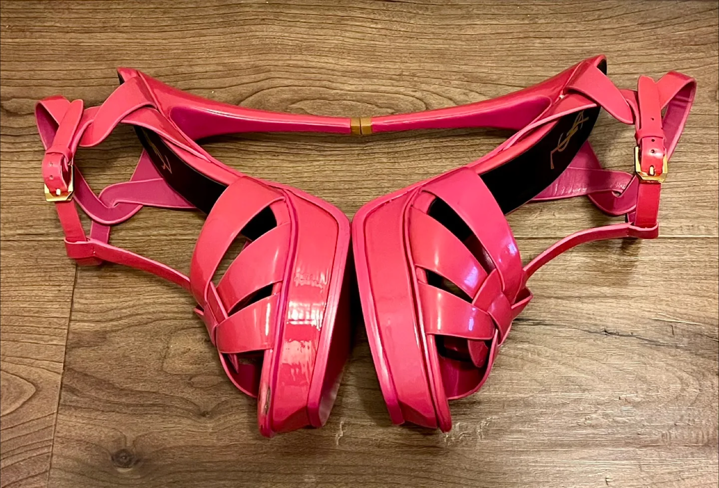 Saint Laurent Pink Tribute Platform Heels Size 39 image indicator(7)