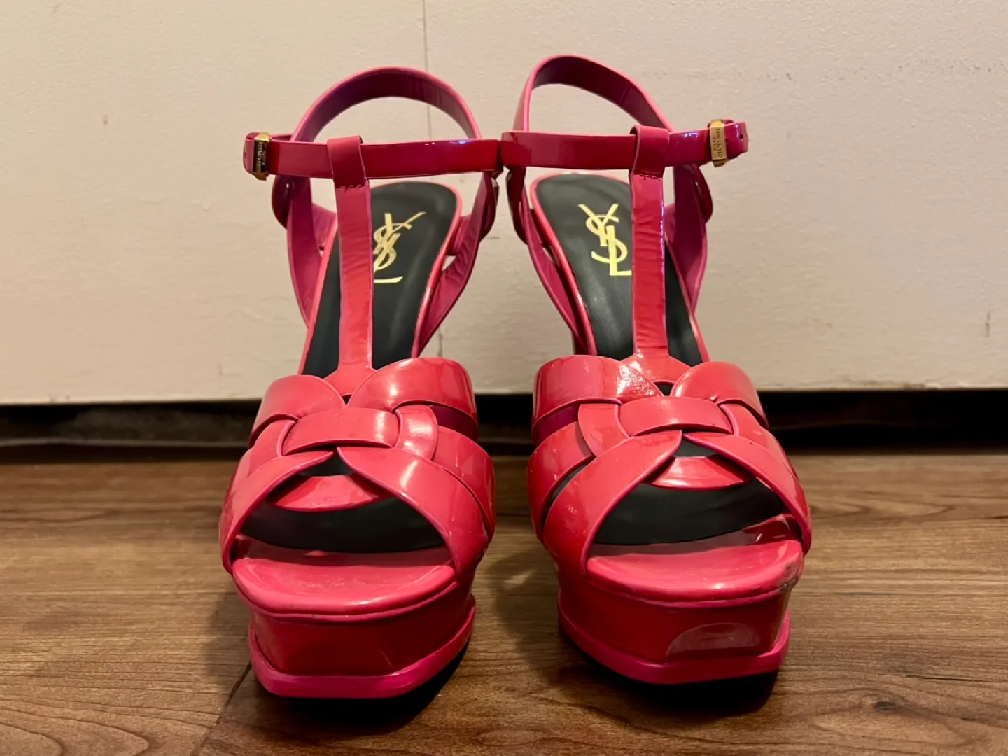 Saint Laurent Pink Tribute Platform Heels Size 39 image indicator(4)