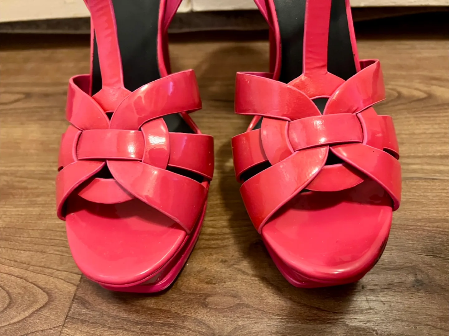 Saint Laurent Pink Tribute Platform Heels Size 39 image indicator(2)