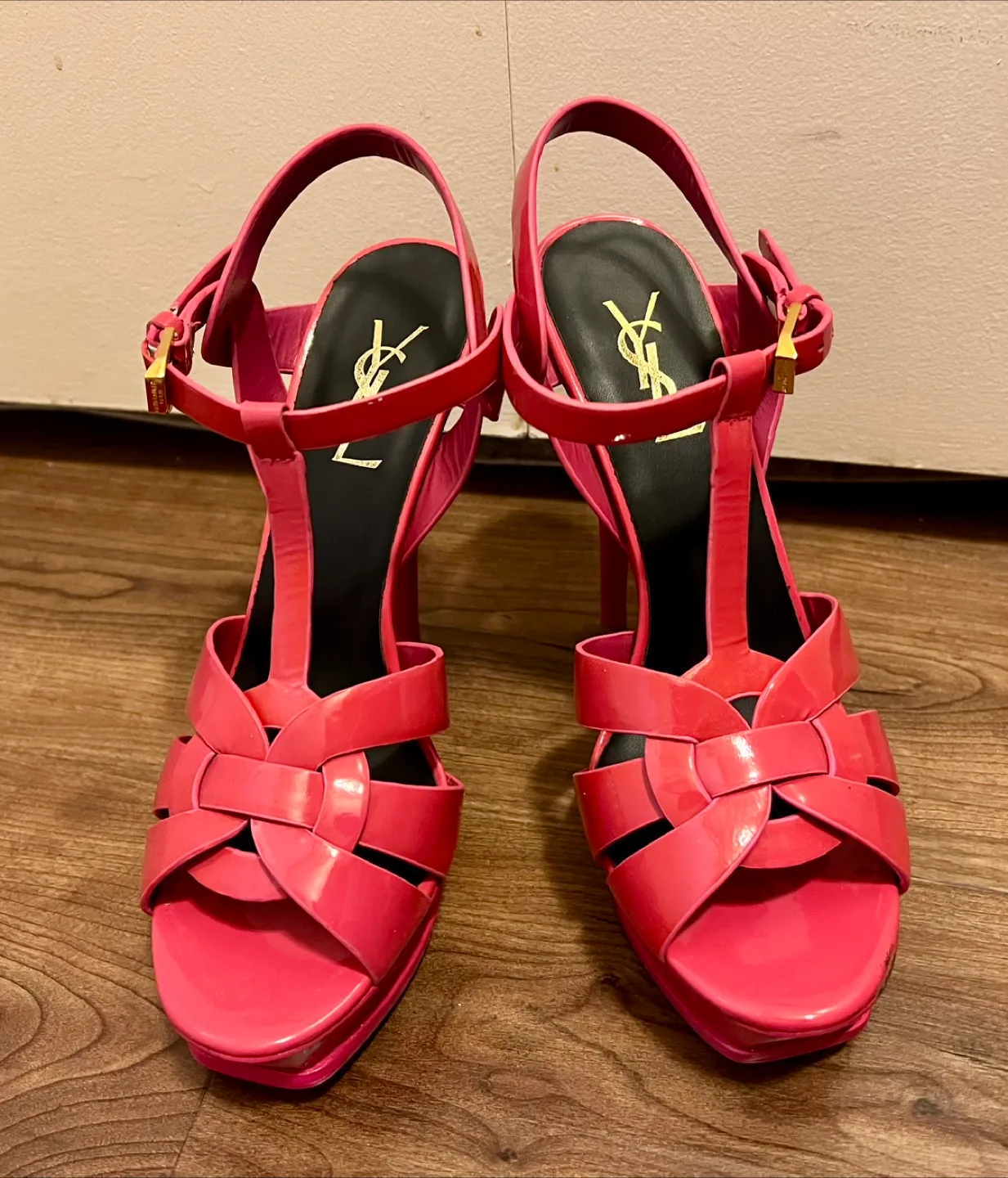 Saint Laurent Pink Tribute Platform Heels Size 39 thumbnail