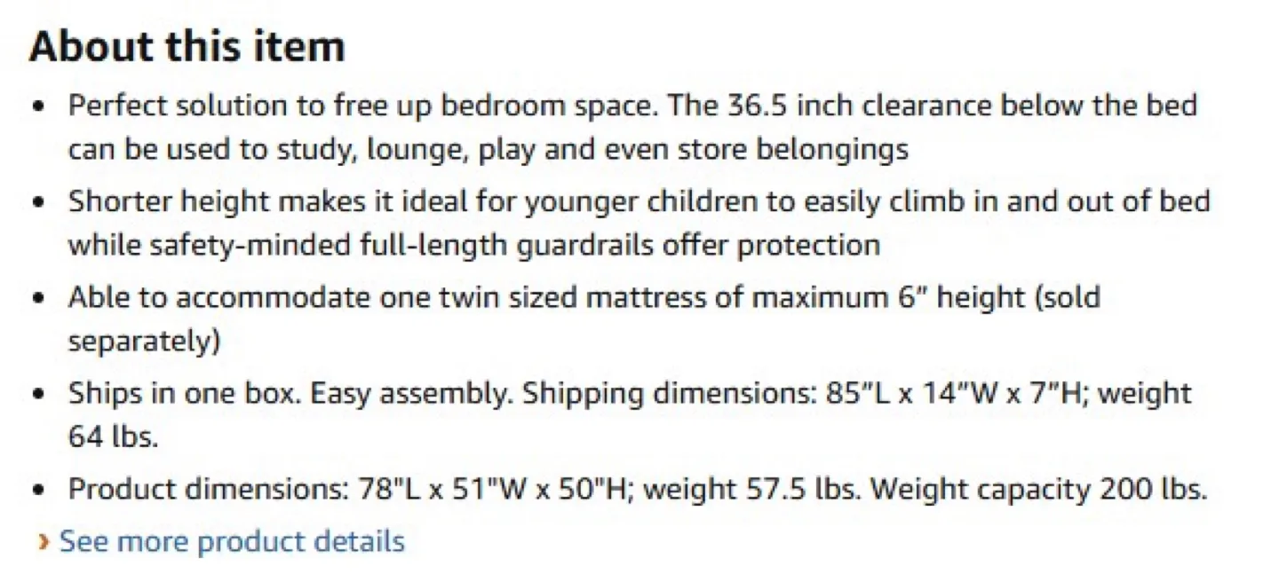 Twin Size Loft Bed Frame image indicator(6)