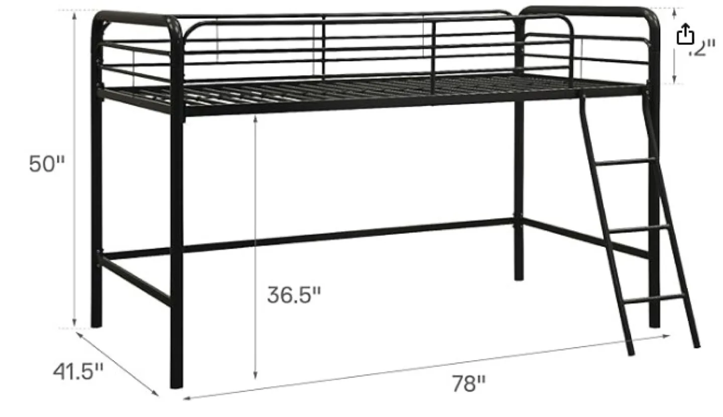 Twin Size Loft Bed Frame image indicator(3)