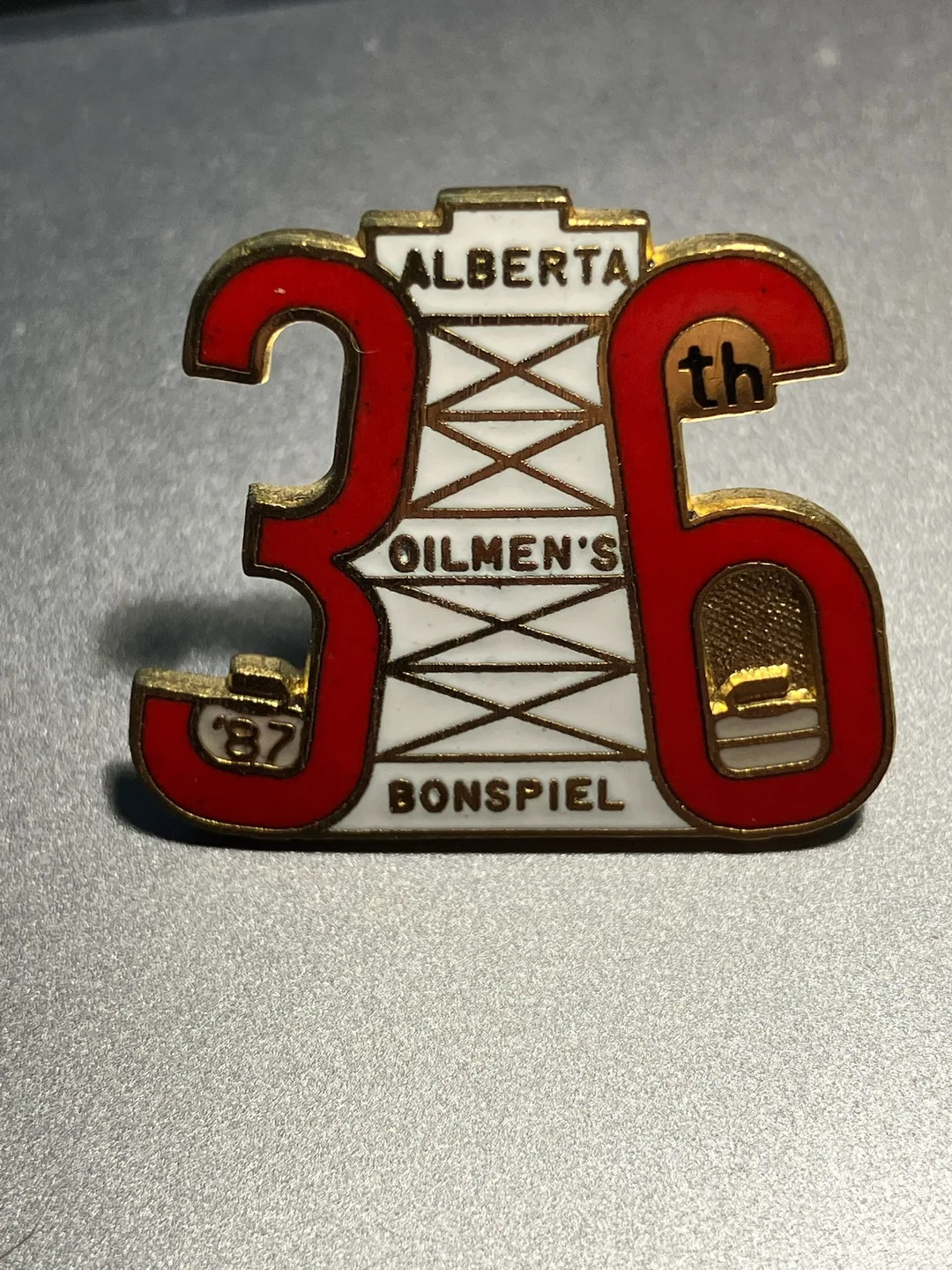 Alberta 36th Oilmen's Bonspiel '87 Pin thumbnail