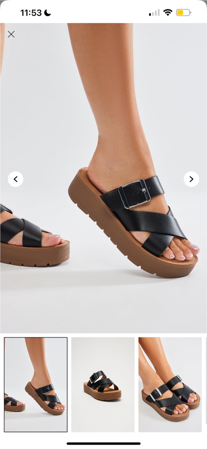 Black Platform Sandals - Size 7.5