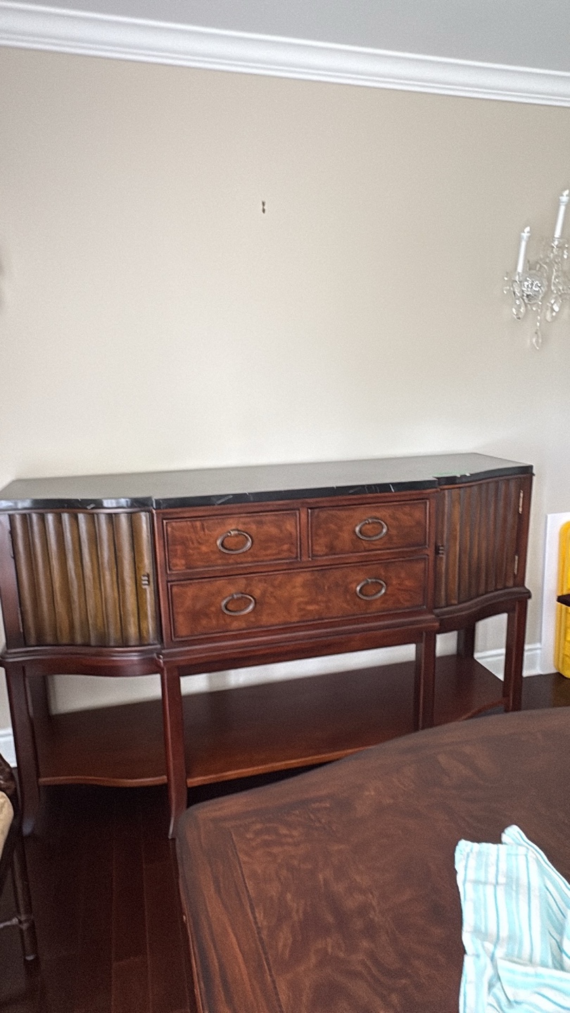 Wooden Sideboard with Faux Marble Top