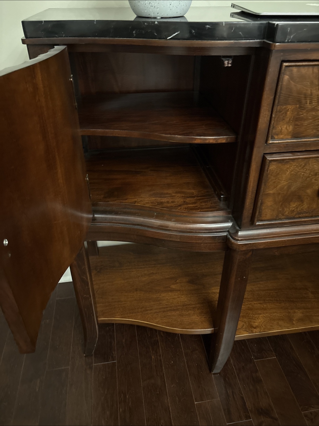 Wooden Sideboard with Faux Marble Top - photo 2