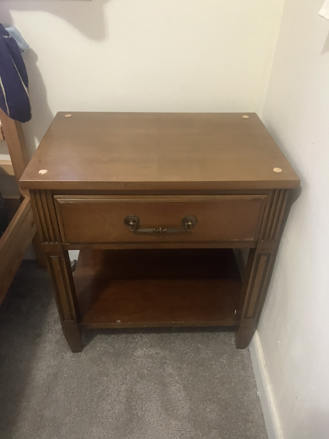 Two Wooden Nightstand with Drawer - photo 4