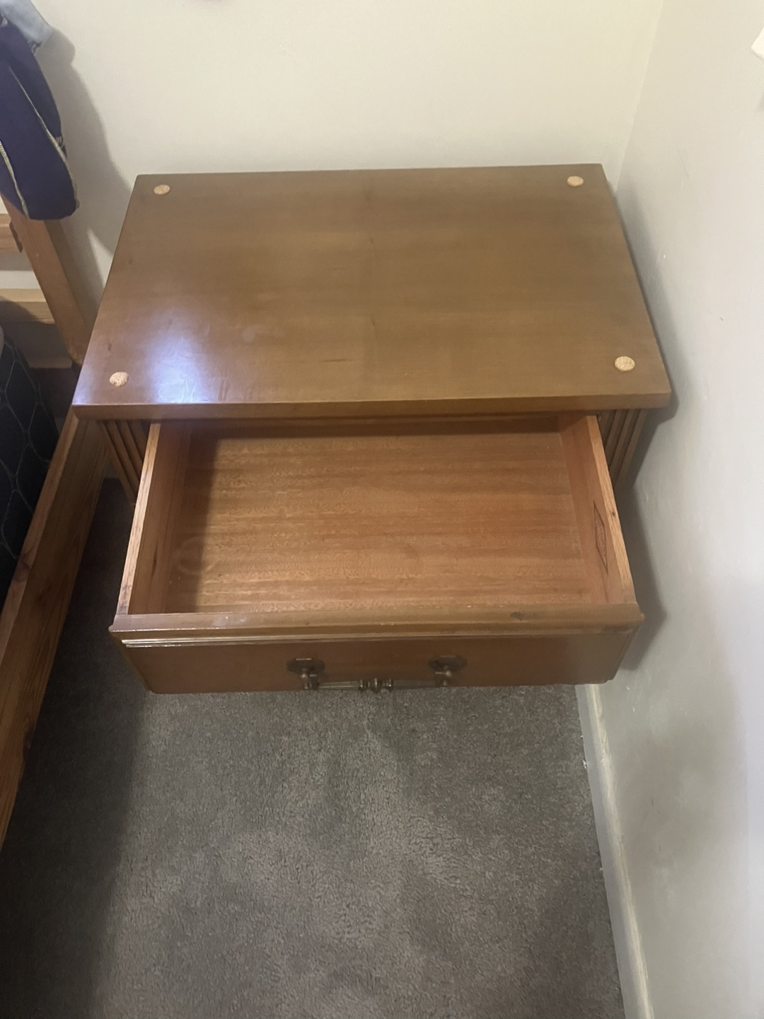 Two Wooden Nightstand with Drawer - photo 2