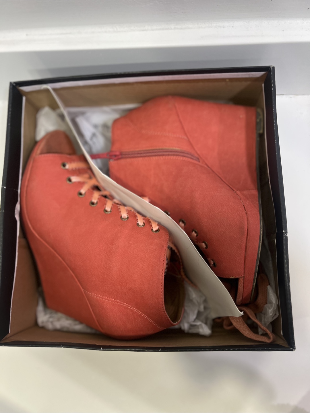 Michael Antonio Alaric Coral Wedge Booties - Size 7