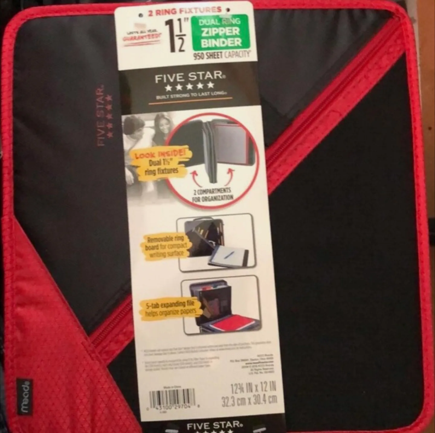 Five Star 1 1/2" Zipper Binder - Like New thumbnail