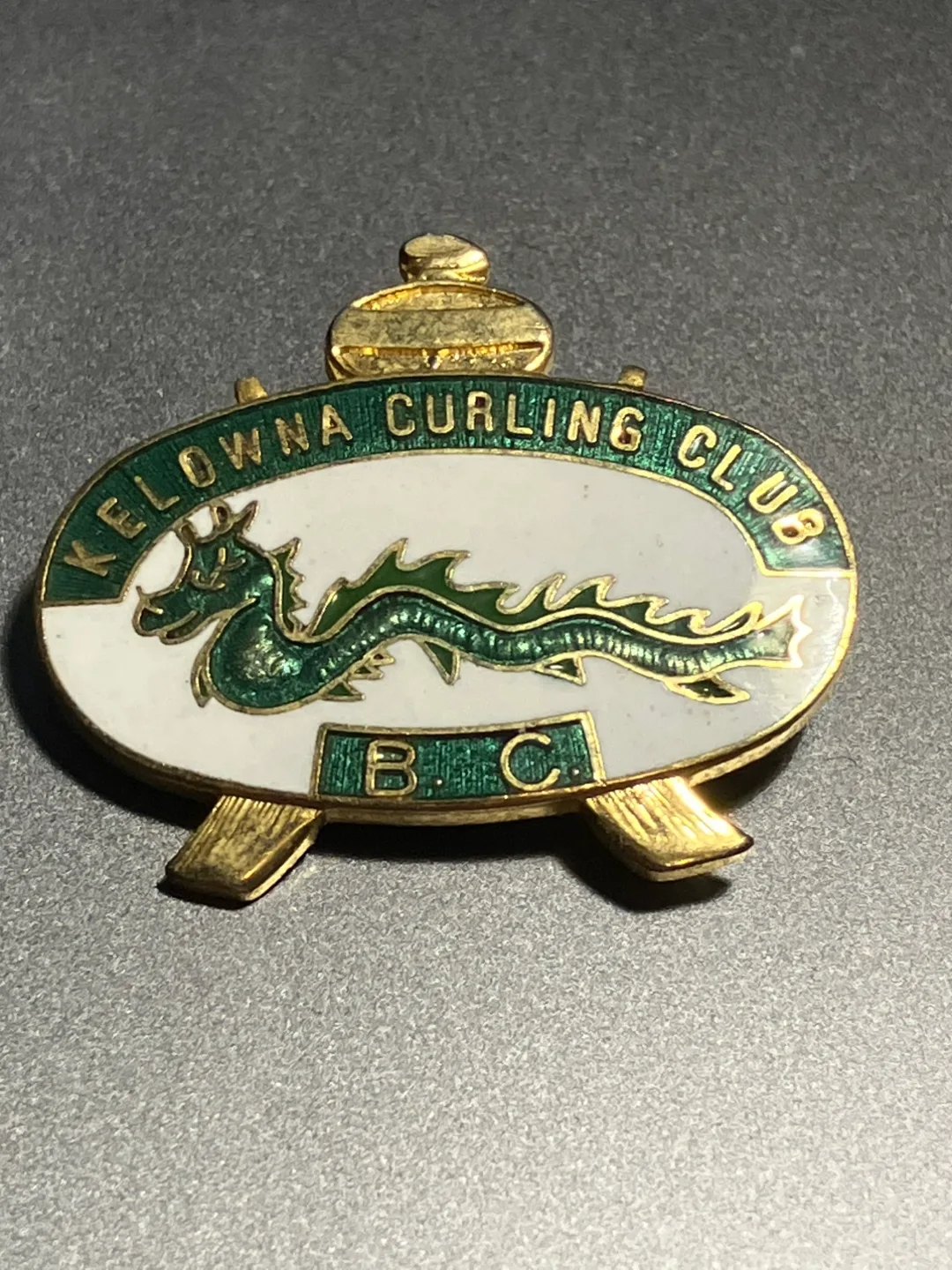Kelowna Curling Club Dragon Pin BC thumbnail