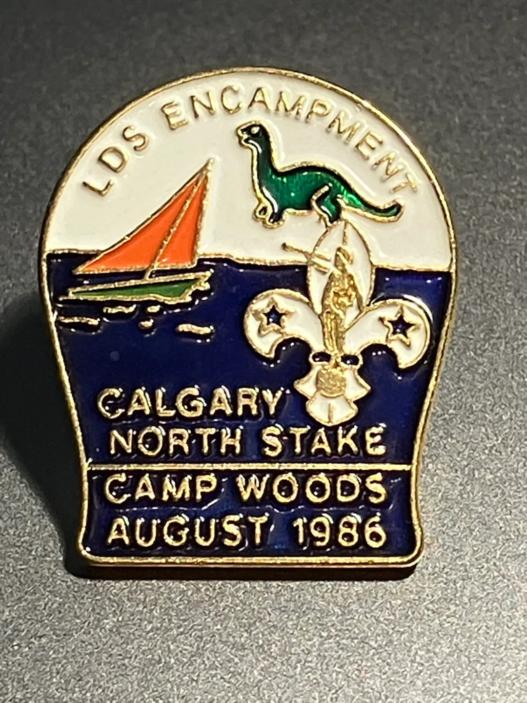 LDS Encampment Calgary North Stake Camp Woods August 1986 Pin thumbnail