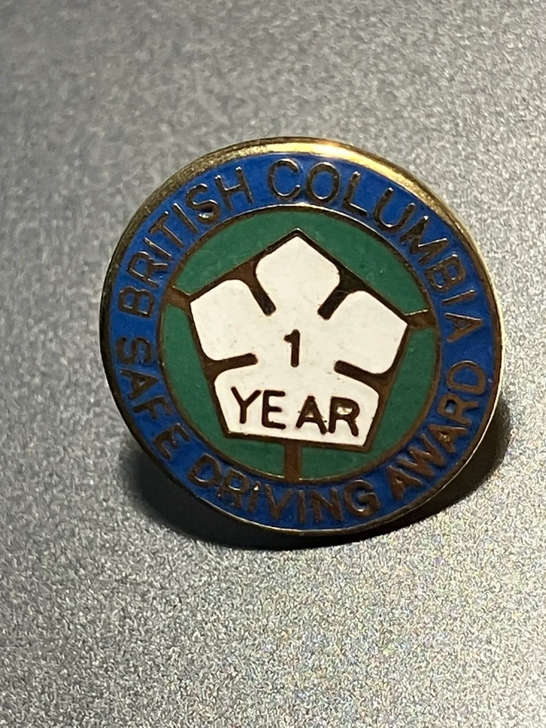 British Columbia Safe Driving Award Pin - 1 Year thumbnail