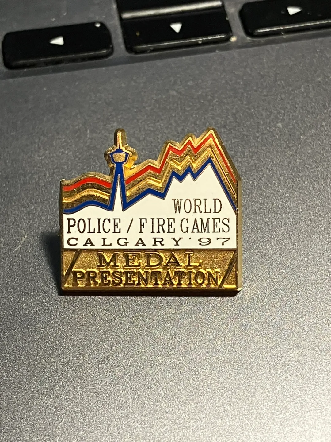 World Police Fire Games Calgary '97 Medal Presentation Pin thumbnail