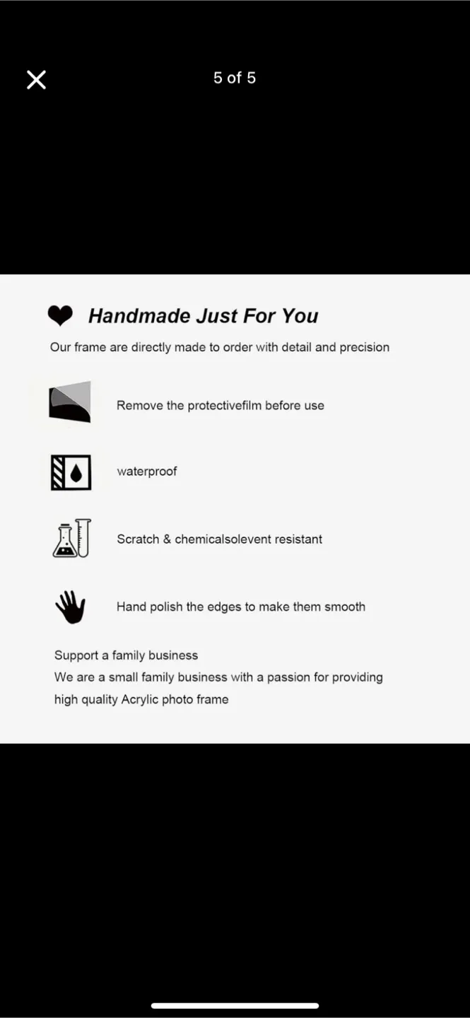 Red acrylic photo frame 15.75" x 19.69 image indicator(5)