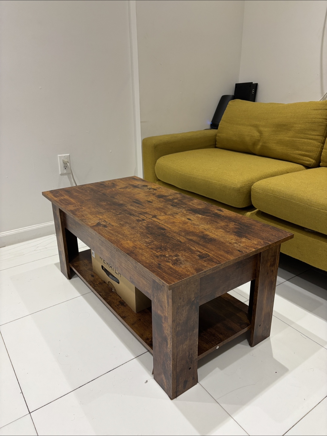 Lift Top Coffee Table Rustic Brown