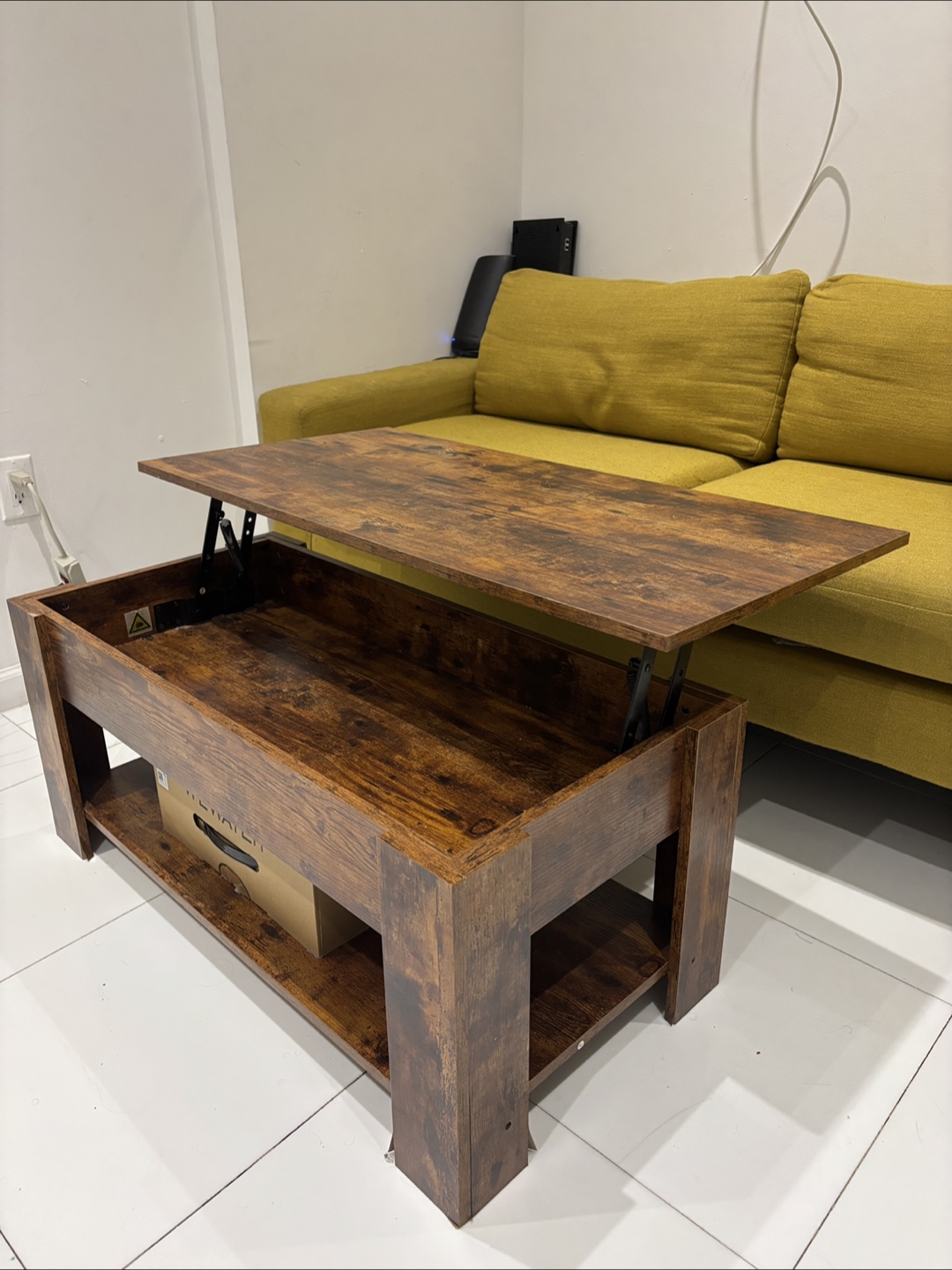 Lift Top Coffee Table Rustic Brown - photo 2
