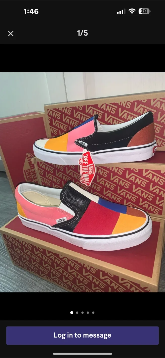 Vans Slip-On Patchwork Shoes, New with Box! thumbnail