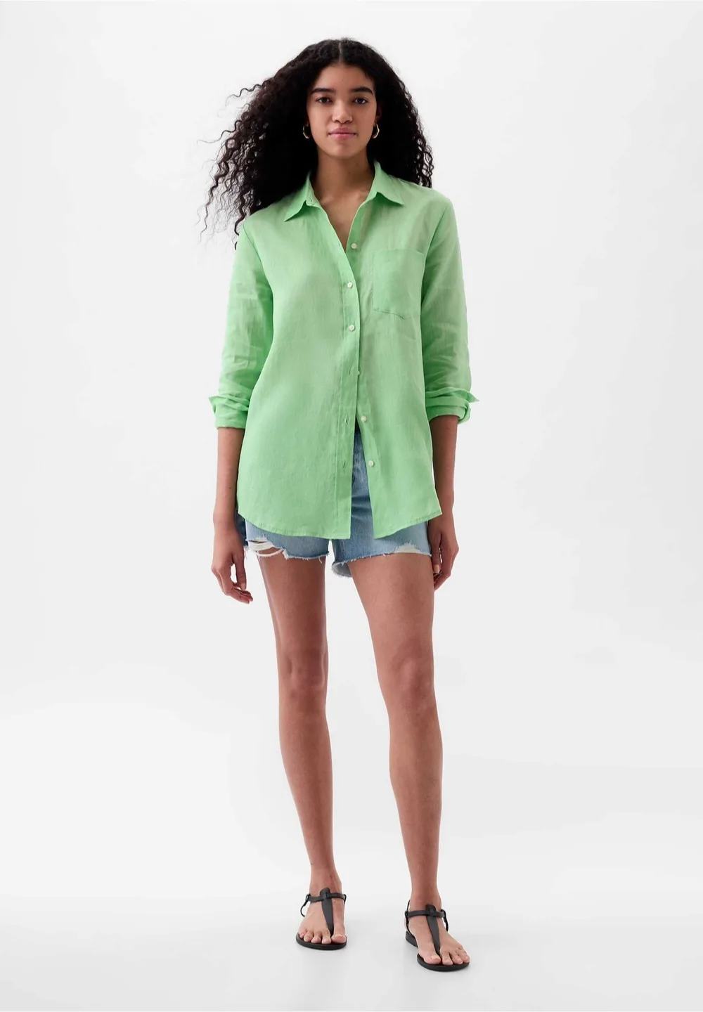 GAP linen Boyfriend Shirt thumbnail