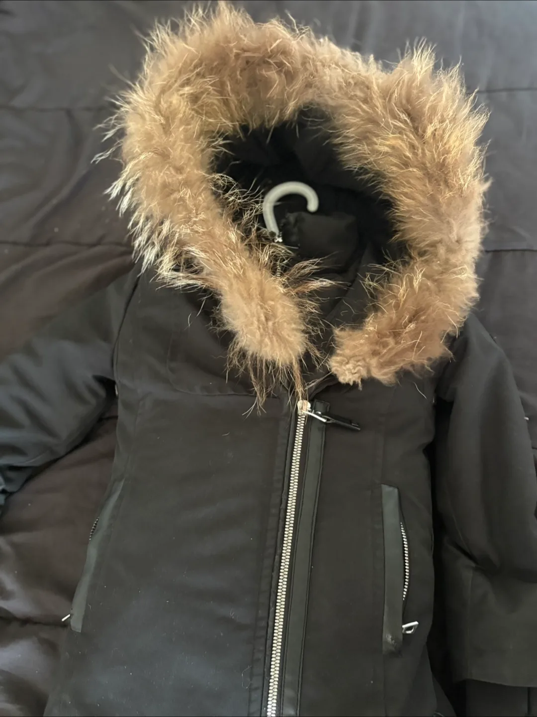 Mackage Black Winter Coat with Fur Hood