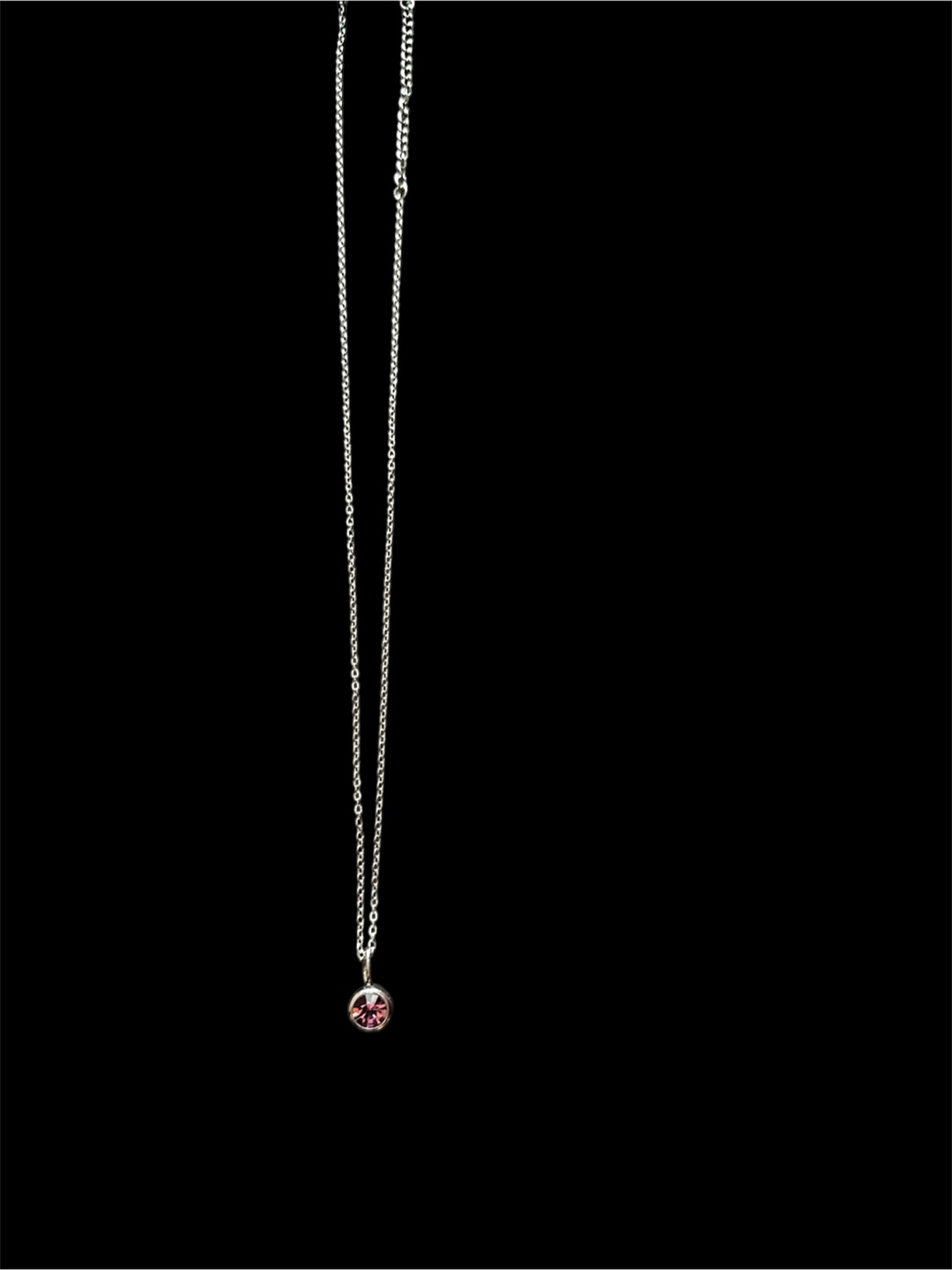Silver Necklace with October BirthStone - photo 2